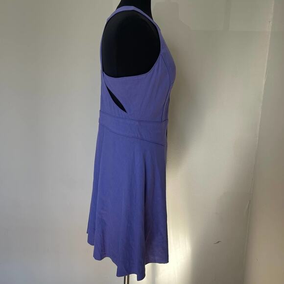 REBECCA TAYLOR Sleeveless Purple Linen Cutout Mini Fit Flare Dress Size 10 - Picture 4 of 13